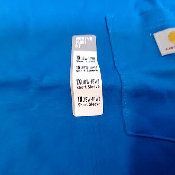 Carhartt Womens Loose Fit Heavyweight Short-Sleeve Pocket T-Shirt Size 1X Blue - Picture 5 of 10